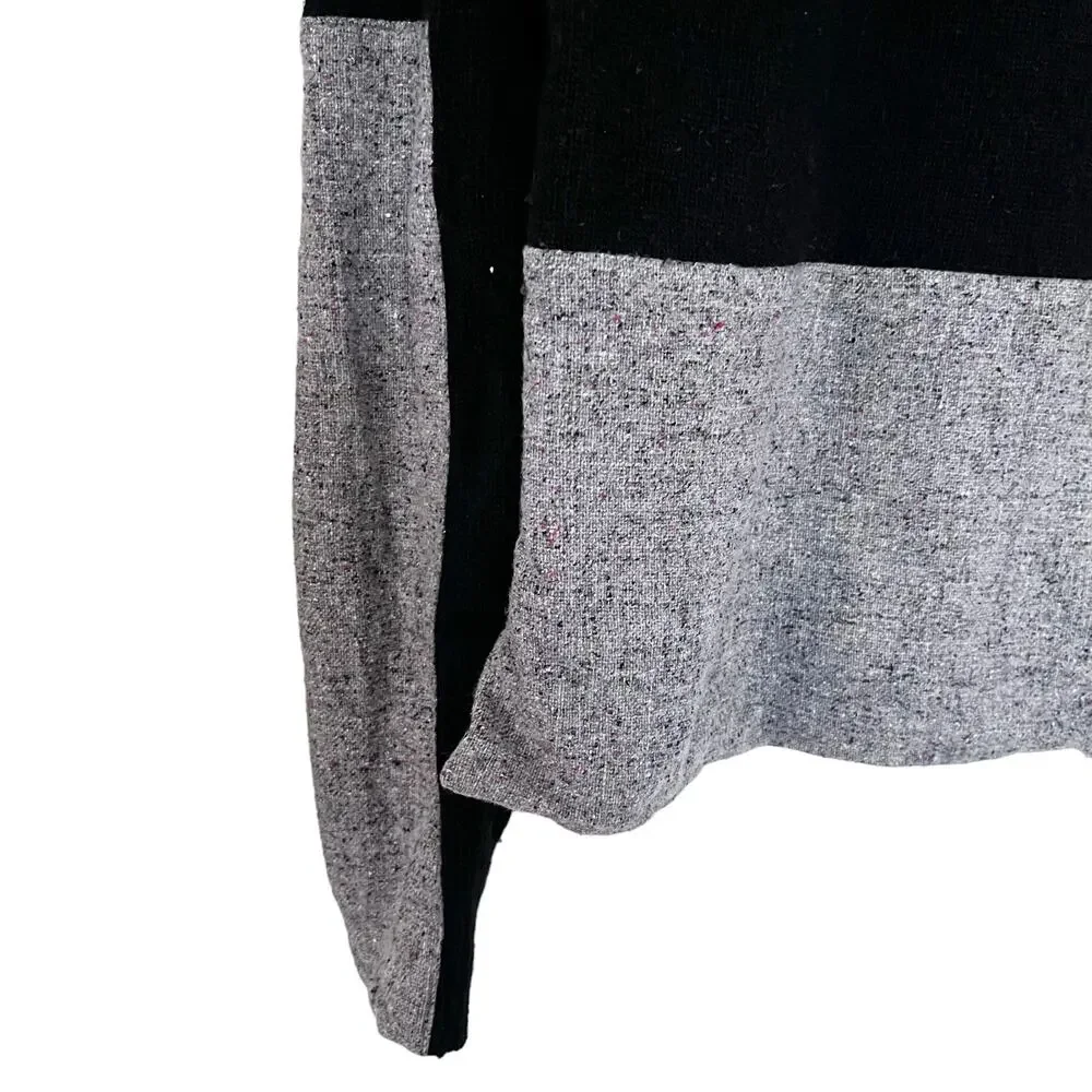 J.CREW Women's Sweater Wool Cashmere Blend Woven Colorblock Sz Small